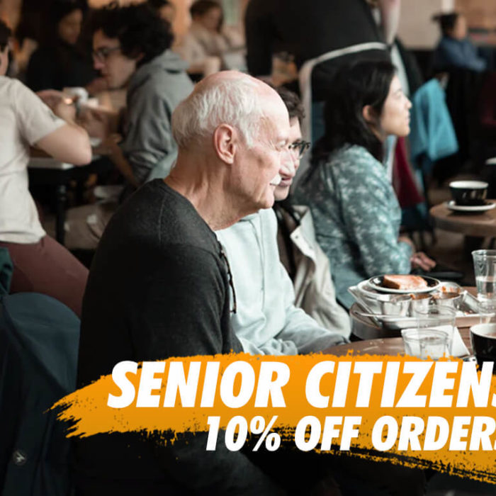 Senior citizens 10% off order